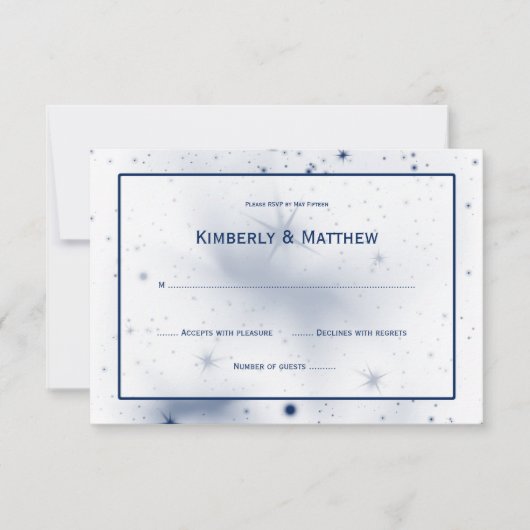 Witte marine sterren ontwerp RSVP Kaartje (Voorkant)