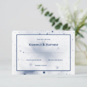 Witte marine sterren ontwerp RSVP Kaartje (Staand voorkant)