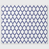 Witte marine XL Moroccan Quatrefoil #4 Cadeaupapier (Vlak)