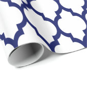 Witte marine XL Moroccan Quatrefoil #4 Cadeaupapier (Rol Hoek)