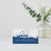 Witte marineblauwe vliegende vogels visitekaartje (Staand voorkant)