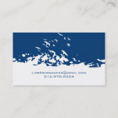 Witte marineblauwe vliegende vogels visitekaartje (Achterkant)