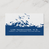 Witte marineblauwe vliegende vogels visitekaartje (Voorkant)