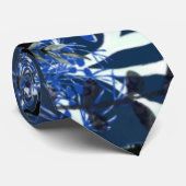 Witte marineblauwe Waterverf WinterStropdas Stropdas (Opgerold)