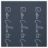 witte marinier met script kalm houden en doorgaan stof (Swatch)