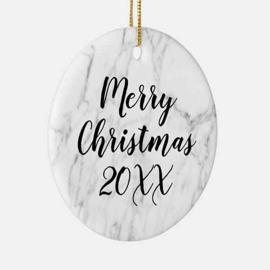 Witte marmer, aangepaste kerstboom keramisch ornament (Rechts)