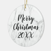 Witte marmer, aangepaste kerstboom keramisch ornament (Links)