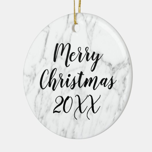 Witte marmer, aangepaste kerstboom keramisch ornament (Links)