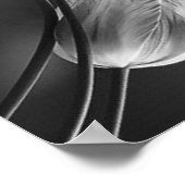 Witte marmer - Abstract Tulps-handboek met zwarte  Poster (Hoek)