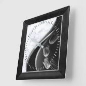 Witte marmer Abstracte Tulieren Vierkante Klok (Hoek)