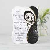 Witte marmer - Abstracte tulpen met zwart Kaart (Staand voorkant)