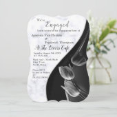 Witte marmer - Abstracte tulpen met zwart Kaart (Staand voorkant)