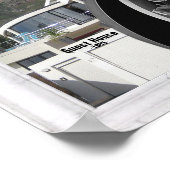 Witte marmer - Abstracte tulpen met zwart Poster (Hoek)