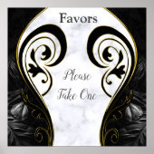 Witte marmer - Abstracte zwartwitkleuren Poster (Voorkant)