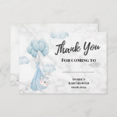 Witte marmer Baby Polar Beer Bedankkaart (Voorkant / Achterkant)