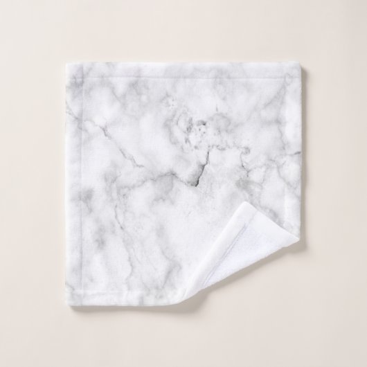 Witte marmer bad handdoek (Wasdoekje)