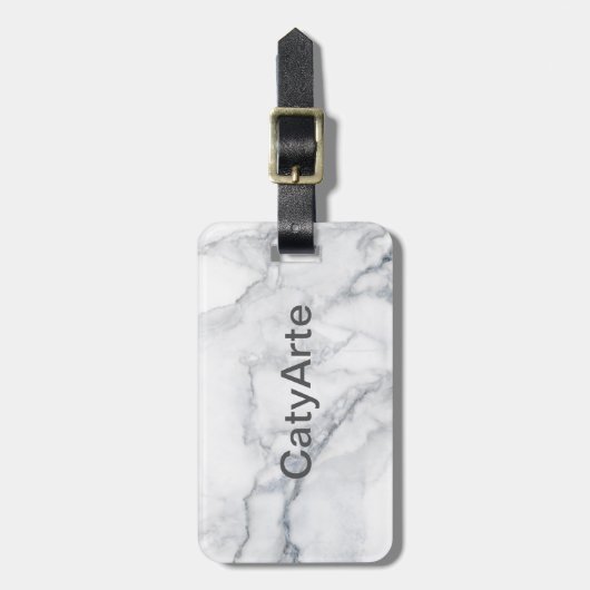 Witte marmer bagagelabel (Voorkant verticaal)