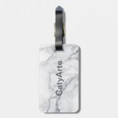 Witte marmer bagagelabel (Achterkant verticaal)