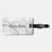 Witte marmer bagagelabel (Achterkant horizontaal)