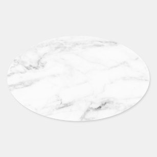 Witte marmer Blank Elegant Sjabloon Aangepast Ovale Sticker