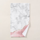 Witte marmer Blush roze roze glitter Bad Handdoek (Handdoek)