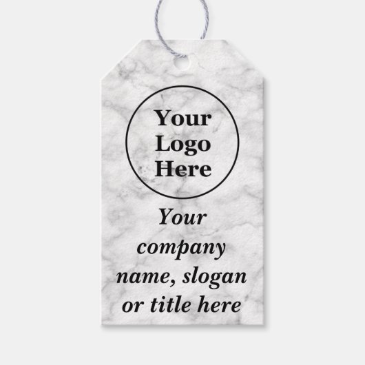 Witte marmer cadeaulabel (Voorkant)