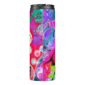 Witte marmer Colorful Fluid Art Thermosbeker (Achterkant)