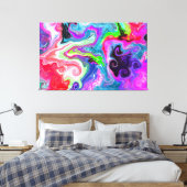 Witte marmer Colorful Marble Art Canvas Afdruk (Insitu (Slaapkamer))