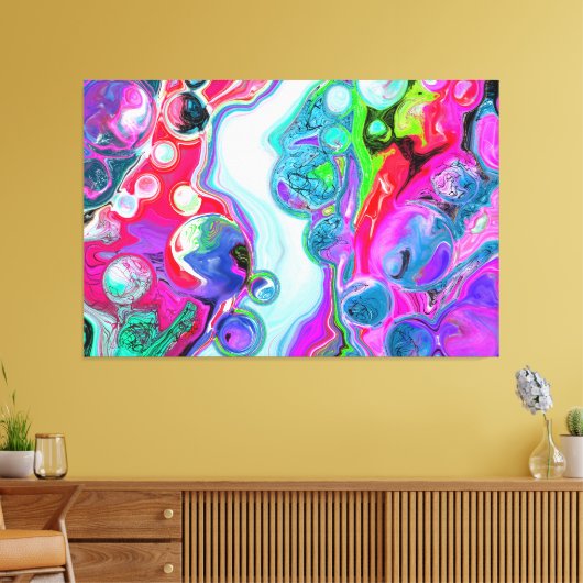 Witte marmer Colorful Marble Art Canvas Afdruk (Insitu (Woonkamer))