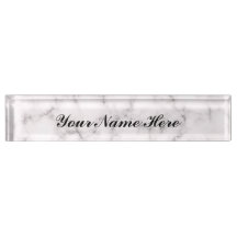 Witte marmer Desk Name bord