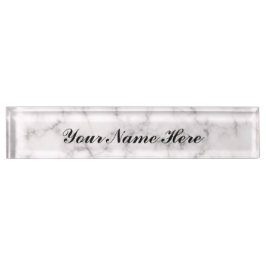 Witte marmer Desk Name bord Naambordje