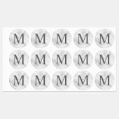 Witte marmer Elegant Monogram Labels (Vel)