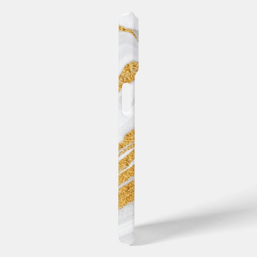 Witte marmer en Glitter met bedrukt goud Case-Mate iPhone Case (Achterkant / Rechts)