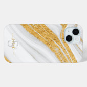 Witte marmer en Glitter met bedrukt goud Case-Mate iPhone Case (Achterkant (horizontaal))