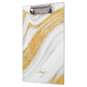 Witte marmer en Glitter met bedrukt goud Klembord (Links)
