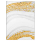 Witte marmer en Glitter met bedrukt goud Klembord (Achterkant)