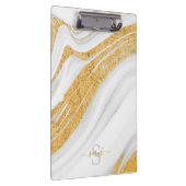 Witte marmer en Glitter met bedrukt goud Klembord (Rechts)