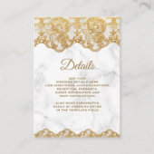 Witte marmer- en Gold Foil-zijde - Gegevens Informatiekaartje (Voorkant)