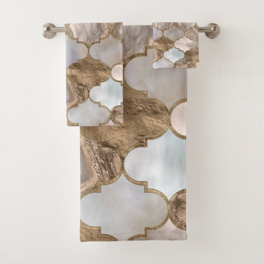 Witte marmer en goud van de Marokkaanse boomstam Bad Handdoek (Insitu)