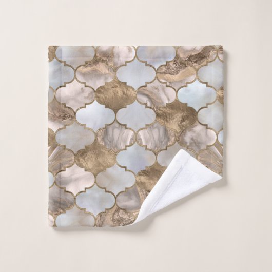Witte marmer en goud van de Marokkaanse boomstam Bad Handdoek (Wasdoekje)