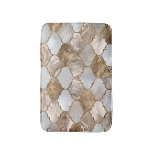 Witte marmer en goud van de Marokkaanse boomstam Badmat (Voorkant Verticaal)