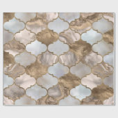 Witte marmer en goud van de Marokkaanse boomstam Cadeaupapier (Vlak)