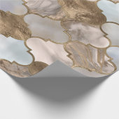 Witte marmer en goud van de Marokkaanse boomstam Cadeaupapier (Hoek)