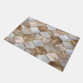 Witte marmer en goud van de Marokkaanse boomstam Deurmat (Schuin)