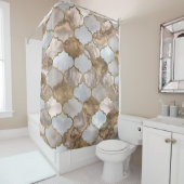 Witte marmer en goud van de Marokkaanse boomstam Douchegordijn (In situ)