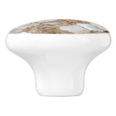 Witte marmer en goud van de Marokkaanse boomstam Keramische Knop (Zijkant)