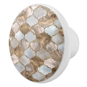 Witte marmer en goud van de Marokkaanse boomstam Keramische Knop (Rechts)