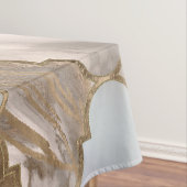 Witte marmer en goud van de Marokkaanse boomstam Tafelkleed (Voorbeeld)