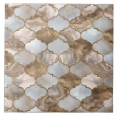 Witte marmer en goud van de Marokkaanse boomstam Tegeltje (Voorkant)