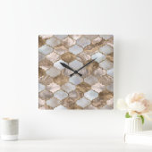 Witte marmer en goud van de Marokkaanse boomstam Vierkante Klok (Huis)